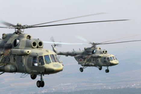Helicópteros Mi-171Sh. Foto de RIA Novosti