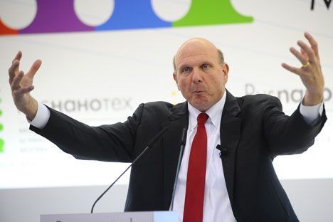 Microsoft CEO Steve Ballmer signed off on a plan to join the SkolkovoCentre, which could bring 'tens of millions of dollars'.Source: ITAR-TASS