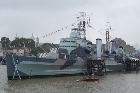 HMS Belfast reveals her new masts