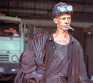 A worker in the steel town of Magnitogorsk, acommunity dependent on a single industry