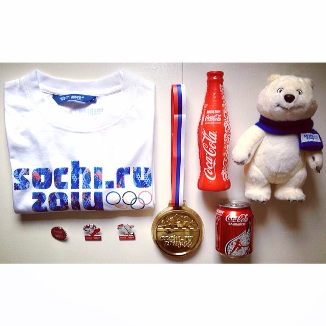 Sunday. Sochi souvenirs. Curiously enough, Coca-Cola and Fanta first came to the Soviet Union as the official beverages of the 1980 Moscow Olympics. The Coca-Cola Company was able to sign its contract with the Soviet government before the United States called for the whole world to boycott the Games.