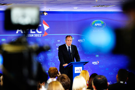 Ministro dos Negócios Estrangeiros fez discurso durante cúpula da Apec em Vladivostok, no Extremo Oriente do país. Foto: TASS