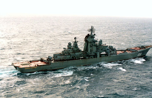 Principal arma do cruzador Almirante Nakhimov são 24 mísseis alados supersônicos Foto: ITAR-TASS