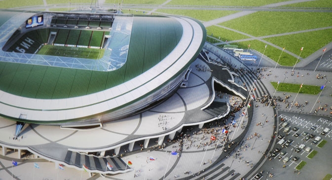 Estádio de Kazan, cujo gasto atingiu US$ 439,7 milhões, será usado para a Universíada antes de abrigar os jogos da Copa do Mundo de 2018 Foto: Itar-Tass