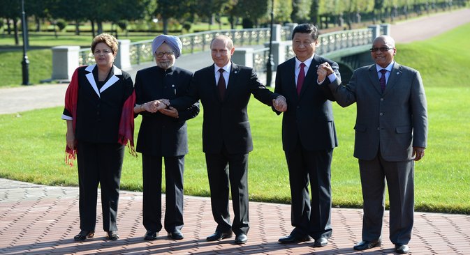Líderes dos países do Brics se reuniram durante a última cúpula do G20, em São Petersburgo Foto: RG
