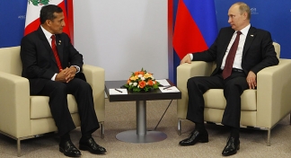 O presidente peruano Ollanta Humala e o presidente ruso Vladímir Pútin. Foto: ITAR-TASS