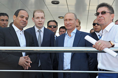 Presidente do Egito, Abdul Fatah al-Sisi (esq.) e presidente da Rússia Vladímir Pútin (dir.) Foto: Reuters
