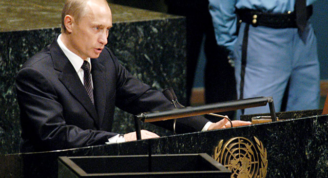 Pútin se dirigiu à Assembleia Geral da ONU em 2000, 2003 e 2005 Foto: EPA