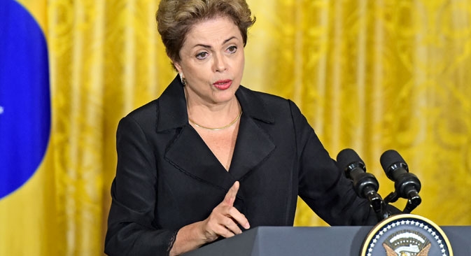 Dilma: "Estou pronta para falar ao presidente Pútin sobre as possibilidades que o Programa de Investimentos Infraestruturais abrem aos investidores russos" Foto: Photoshot/Vostock-Photo