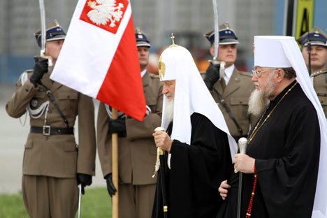 Der russisch-orthodoxe Patriarch Kirill bei seiner Ankunft am Warschauer Flughafen. Foto: ITAR-TASS