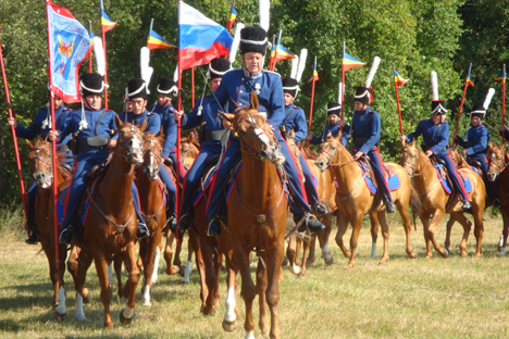 Die Kosaken zeigten ihre Pferde und ihr reiterisches Können vor den begeisterten Zuschauern in Leipzig. Foto: Gernot Borriss