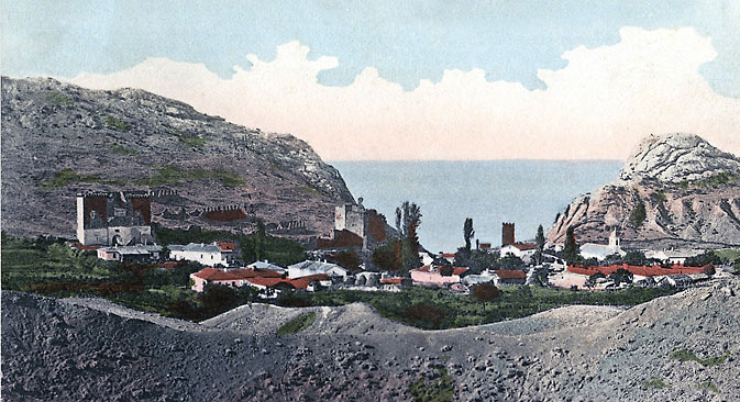 Die Geschichte der Krimdeutsche in Postkarten: Sudak, eine ehemalige deutsche Kolonie auf der Krim. Bild: Ethnographisches Museum Krim