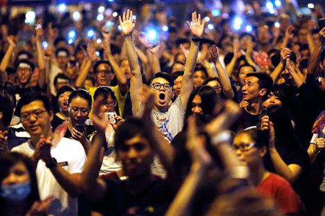 Die Protestierenden auf der Straßen von Hongkong. Foto: Reuters