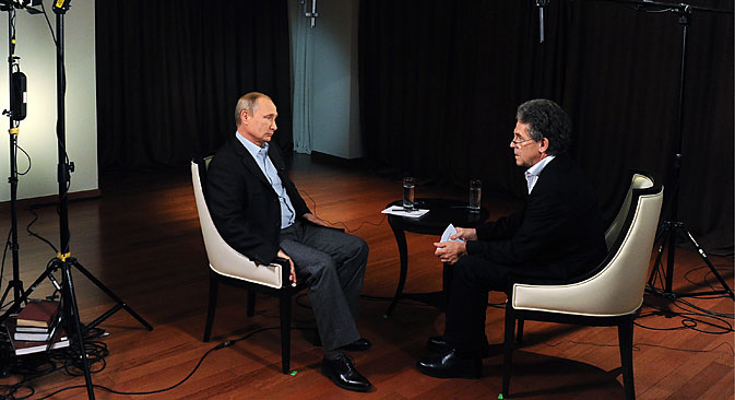 Putin zeigt sich im deutschen TV besorgt über ukrainischen Nationalismus. Foto: Michail Klementjew/TASS