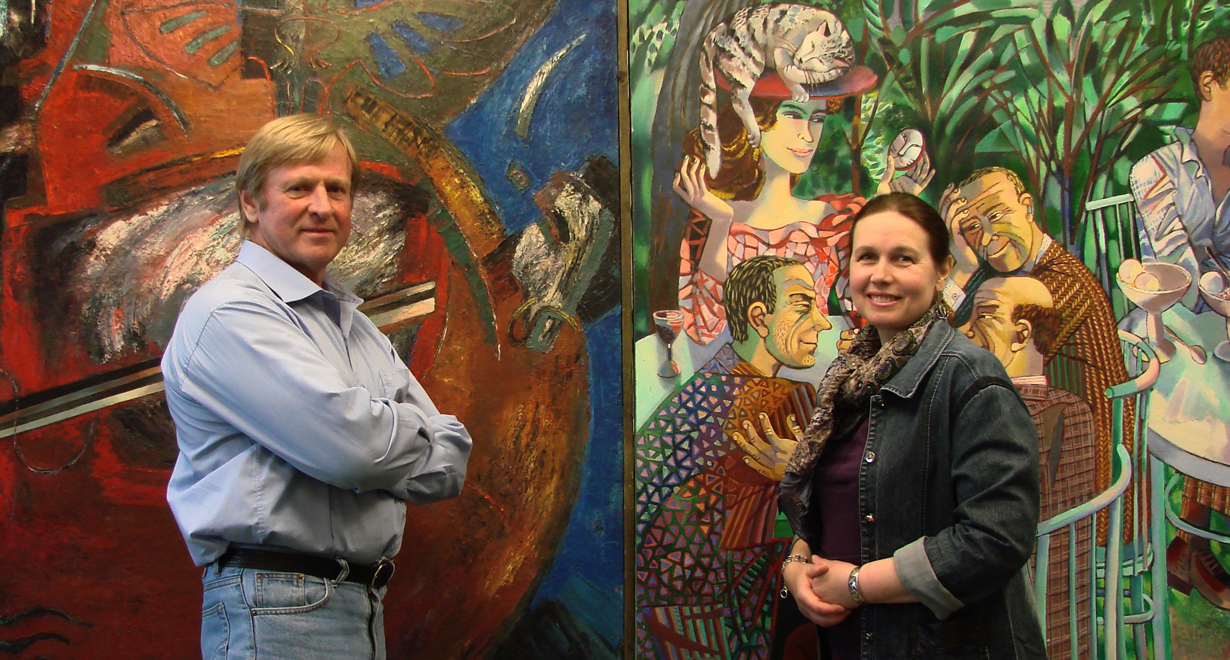 Sergej Manzerew und Olga Truschnikowa in ihrem Atelier in Moskau.
