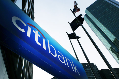 Half of last year’s outflows — $40 billion — was due to Russian subsidiaries lending to their Western parents. Pictured: Citibank, a major international bank, based in New York. Source: ITAR-TASS 