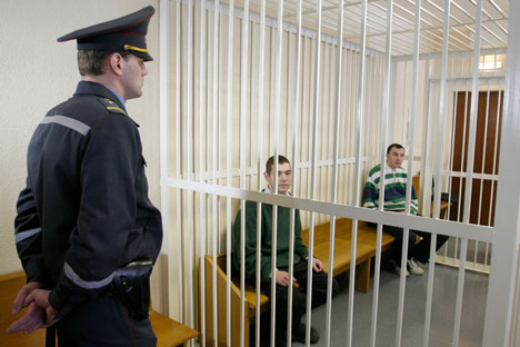 Russian natives Artyom Breus and Ivan Gaponov detained by the Belarusian militia on Dec. 19, 2010, were accused for participating in the mass protests that swept the country after presidential elections. Source: RIA Novosti 