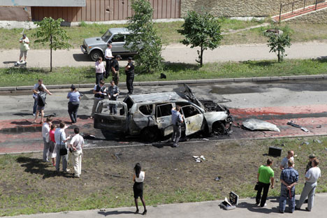 The Tatarstan mufti's service car was blown up in Kazan on June 19, causing fatalities. Source: ITAR-TASS