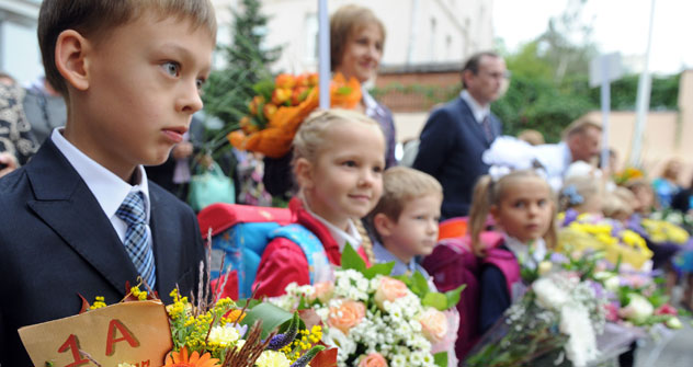 As a rule, Sept. 1 is not a full school day and children can return home once the celebrations have finished. Source: ITAR-TASS.