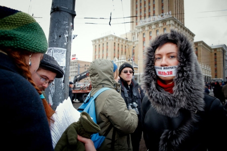 The Russian protest movement is at a crossroads, according to experts. Pictured: Post-election protests held on December 24, 2011. Source: Ruslan Sukhushin