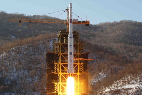 North Korea's latest launch of a ballistic multi-stage rocket indicates that the country has been flexing its muscles. Source: AP