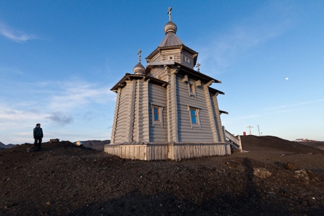 Iglesia ortodoxa de la Trinidad en la Antártida. Fuente: Dmitri Malov.