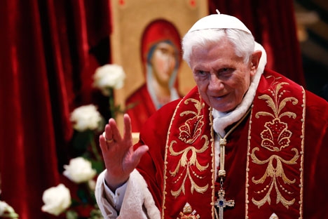 Pope Benedict XVI: "“I have come to the certainty that my strengths, due to an advanced age, are no longer suited to an adequate exercise of the Petrine ministry.” Source: Reuters 