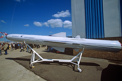 Yakhont anti-ship cruise missile at the 3rd International Airspace Show in Moscow. Source: RIA Novosti