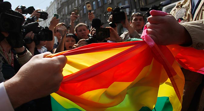 LGBT rallies and gay-pride marches have been banned by the Moscow City Hall for the last seven years. Source: Reuters