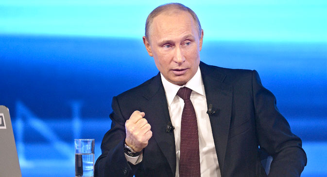 The event lasted nearly four hours, during which time Mr. Putin answered more than 70 questions. Source: Reuters
