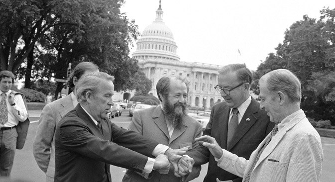 Alexander Solzhenitsyn (center) spent 20 years in the U.S. Source: AP