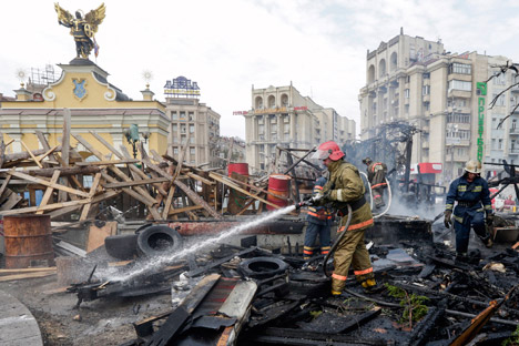 The Kommersant newspaper reports that the cleanup of Independence Square (Maidan) in Kiev has been completed. Source: Reuters