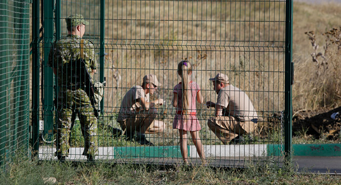 An der russisch-ukrainischen Grenze. Foto: AP