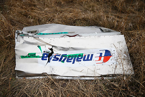 A fragments of the MH-17crashed in the Donetsk Region, Ukraine.