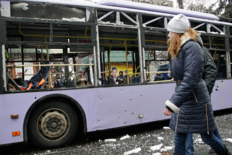 According OBSE, nine people were killed in an explosion near a bus stop in Donetsk. Source: Reuters