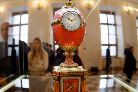 In 2007 when Alexander Ivanov paid £9m at Christie’s for a 1902 Fabergé egg made as an engagement gift for Baron Edouard de Rothschild. Source: AP
