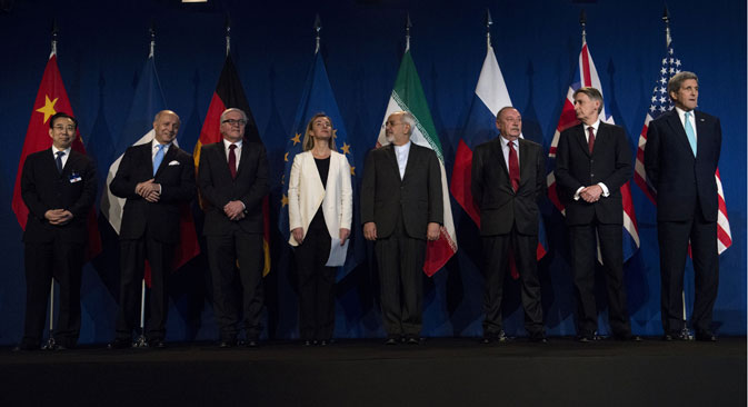 Iran, Russia, the U.S., UK, China, France and Germany announced an understanding outlining limits on Iran's nuclear program so it cannot lead to atomic weapons, directing negotiators toward achieving a comprehensive agreement within three months. Source: AP