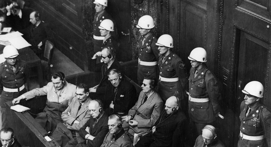Defendants in the dock at the Nuremberg trials. Source: Photographer Yevgeny Khaldei via Ullstein Bild /Vostock-Photo