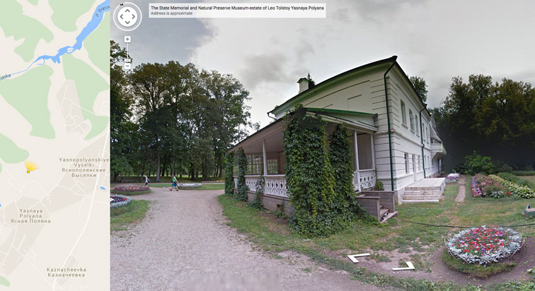 A street view from Yasnaya Polyana, Tolstoy's estate. Source: Google / Russian literature museums