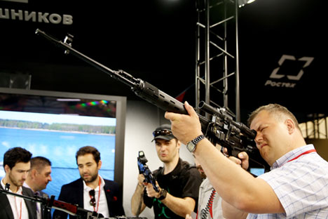 The Kalashnikov stand at the Army 2015 International Military Technical Forum, Moscow, June 17, 2015.