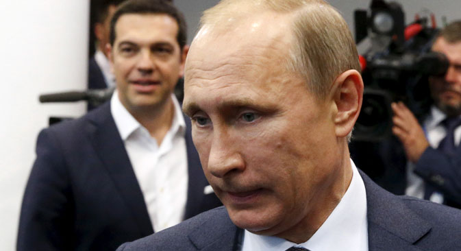 President Vladimir Putin and Greek Prime Minister Alexis Tsipras had talked by phone July 6, the day after the country's referendum on the EU economic rescue plan. Source: Reuters