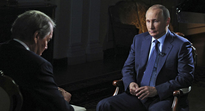 Putin and American journalist Charlie Rose. Source: Reuters