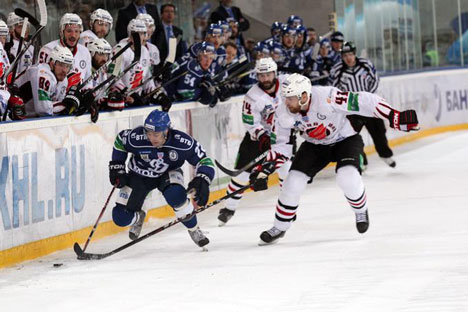 Lance de la final de la KHL, entre el Dinamo de Moscú y el Avangard (Fuente: dynamo.ru)