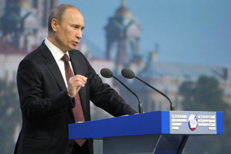 Vladímir Putin en el Foro Económico Internacional de San Petersburo. Fuente: ITAR-TASS.