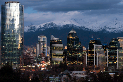 La capital Santiago de Chile. Fuente: Embajada de Chile.