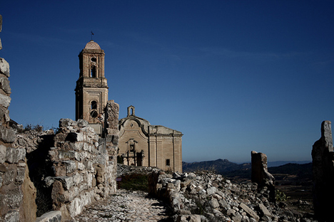 En el antiguo pueblo de Corbera d'Ebre se conservan los restos del bombardeo durante la Batalla del Ebro. Fuente: Flickr