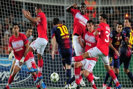 Leo Messi desequilibró con dos goles el duelo ante el Spartak. Fuente: UEFA.com