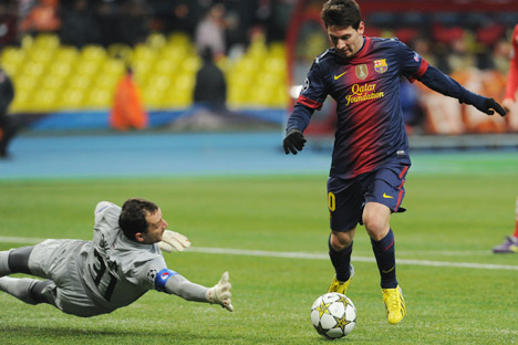 Messi domina el Spartak. Fuente: Alexey Filippov / RIA Novosti