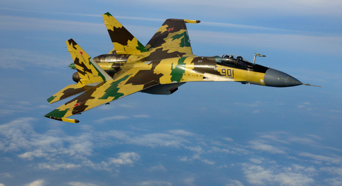 El Sukhoi "Su-35", un avión de combate polivalente, altamente maniobrable. Fuente: Sukhoi