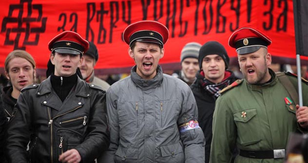 Participantes en la 'Marcha Rusa' de Moscú. Fuente: Ricardo Marquina Montañana